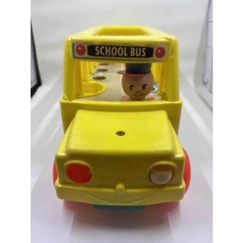 Vintage 1965 Fisher Price School Bus #192 Little People Pull Toy No People